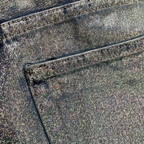 GRLFRND Size 26 Cindy Denim Shorts High Rise Frayed Hem Holographic Wear Me Out - Picture 4 of 12